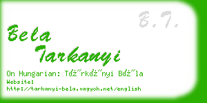 bela tarkanyi business card